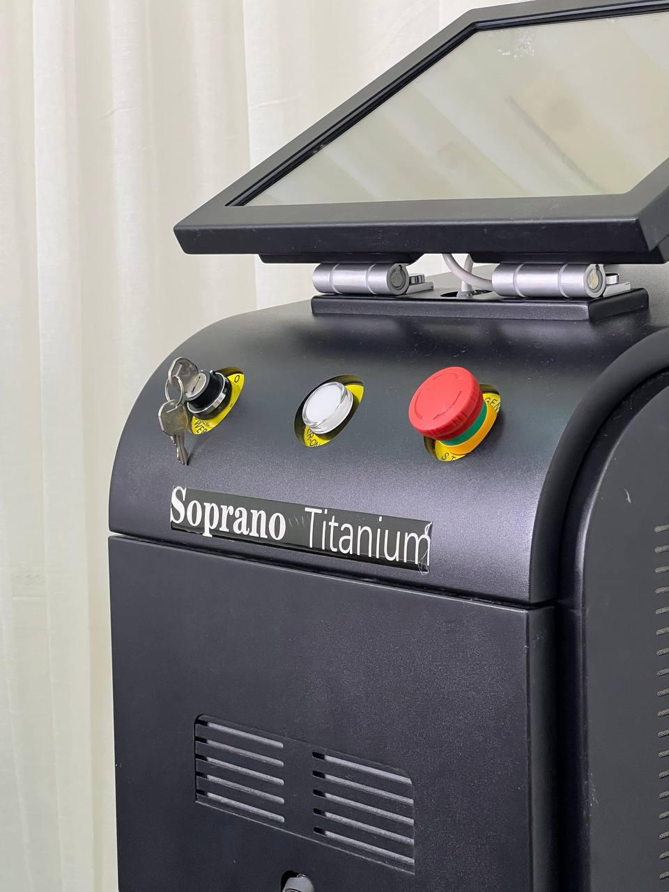Soprano Titanium laser control panel close-up at Vake Lasers